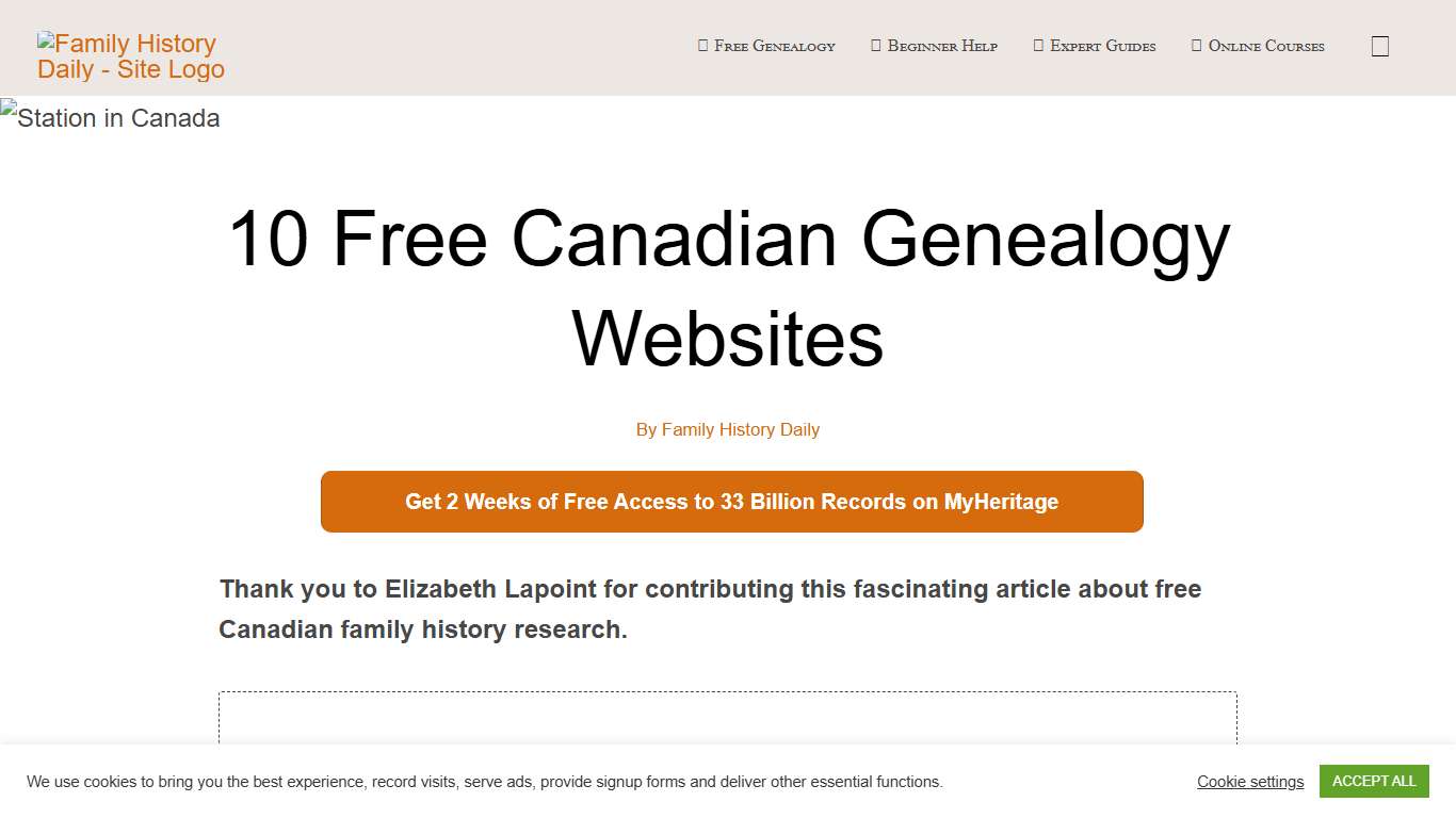 10 Free Canadian Genealogy Websites